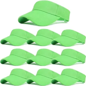10 Pack Men Women Sun Visor Adjustable UV Protection Blank Sun Visor Hats Caps for Beach Pool Golf Tennis Sports