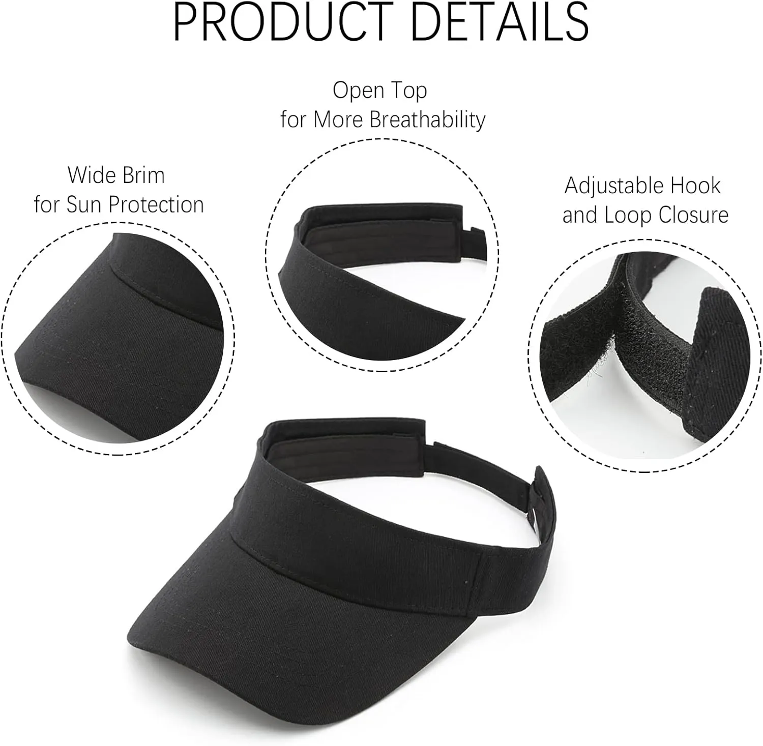 10 Pack Men Women Sun Visor Adjustable UV Protection Blank Sun Visor Hats Caps for Beach Pool Golf Tennis Sports