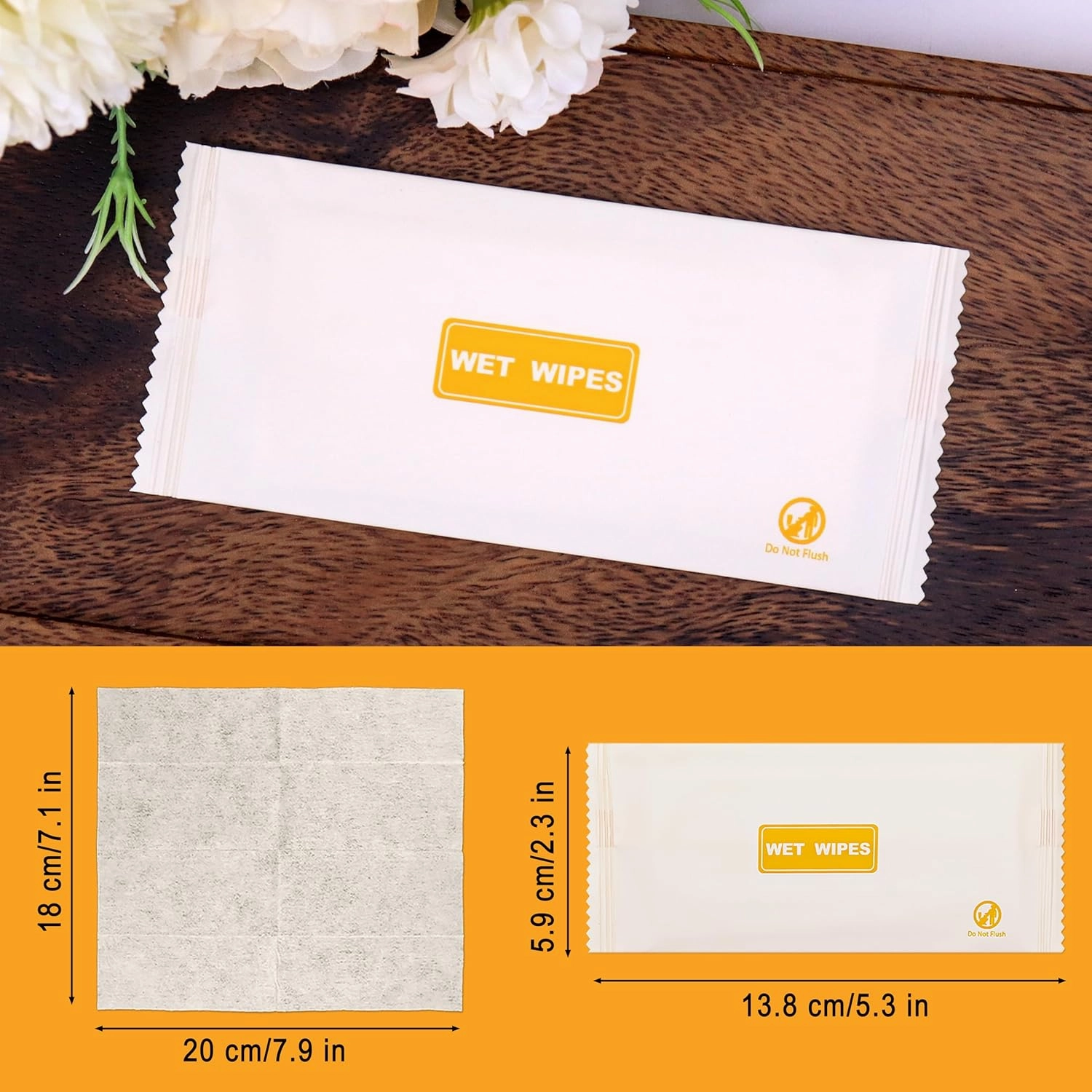 100 pcs Wet Wipes Individually Wrapped, Lemon Travel Wipes, Clean Wipe Individual Wipes Bulk for Travel with Aloe for Butt, Hands, Face Cleaning, Daily Use