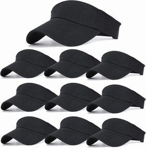 10 Pack Men Women Sun Visor Adjustable UV Protection Blank Sun Visor Hats Caps for Beach Pool Golf Tennis Sports