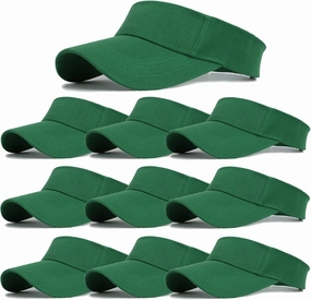 10 Pack Men Women Sun Visor Adjustable UV Protection Blank Sun Visor Hats Caps for Beach Pool Golf Tennis Sports