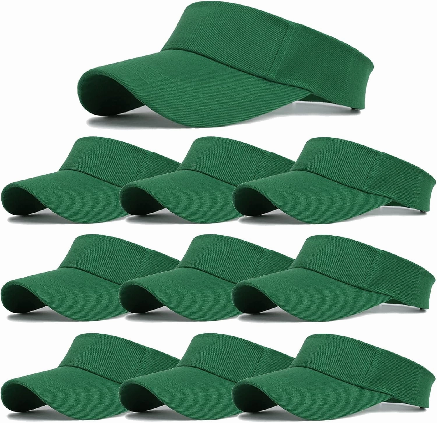 10 Pack Men Women Sun Visor Adjustable UV Protection Blank Sun Visor Hats Caps for Beach Pool Golf Tennis Sports