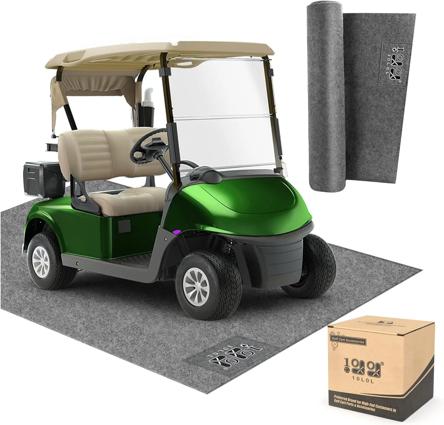 10L0L Universal Golf Cart Garage Mat,Durable, Waterproof, Oil-Resistant,Anti-Slip Parking Mats for Golf Cart/Motorcycle/ATV/UTV,Size 106" x 59"