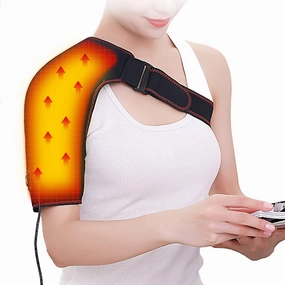 110V Electric Heated Shoulder Wrap, Shoulder Heating Pad Large Heating Area Shoulder Warmer for Tendonitis Periarthritis, Pain Relief, 3 Temperature Settings & Timer