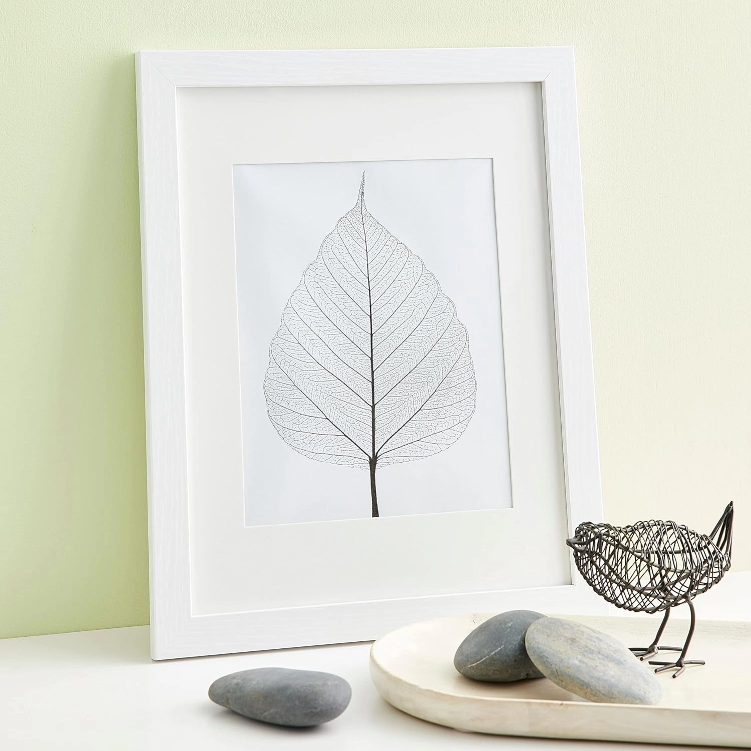 11" x 14" White Belmont Picture Frame with 8" x 10" Mat by Studio Décor - Pre-attached Hanging Hardware, Horizontal or Vertical Display - MDF, 1 Pack