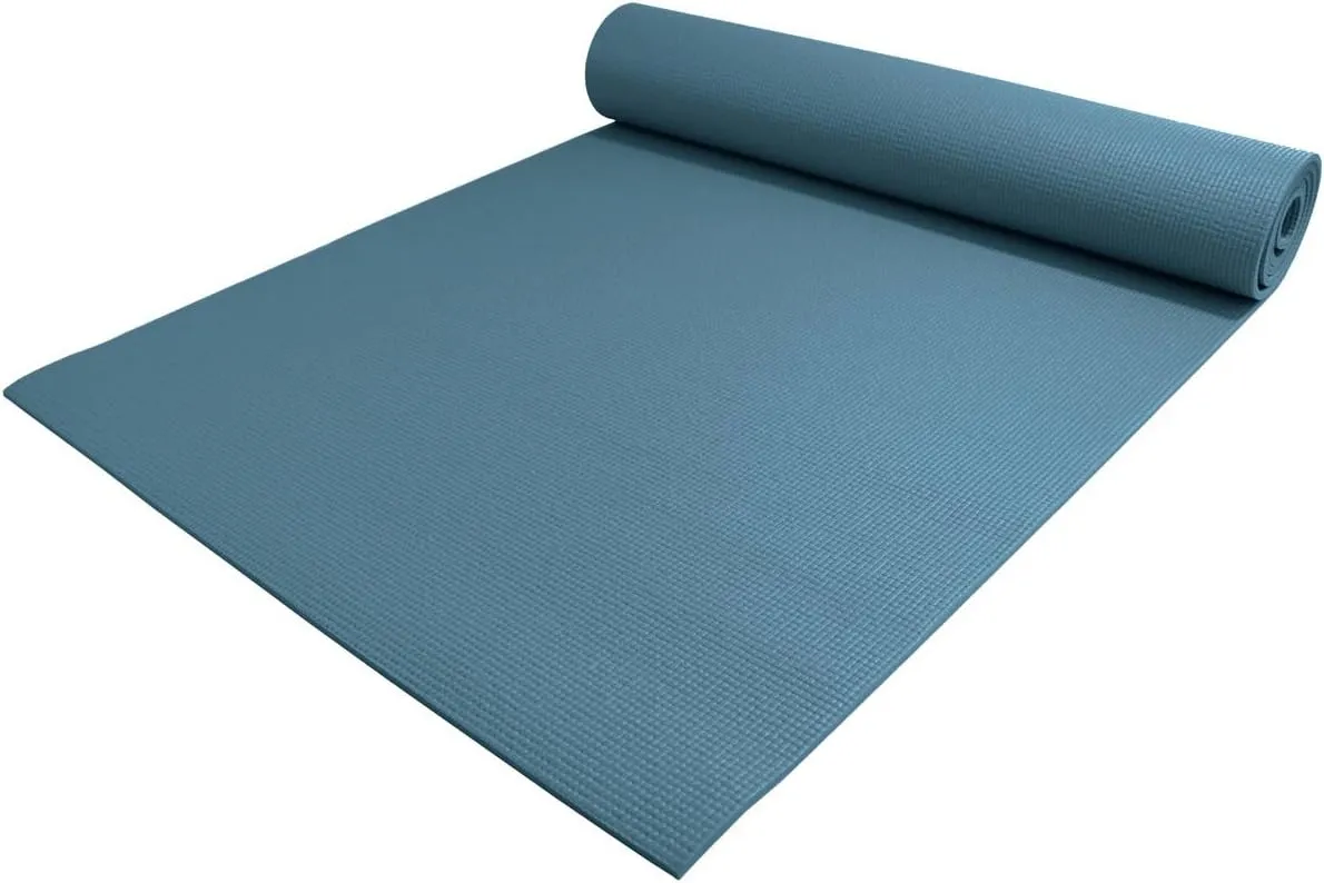 1/4" Thick High-Density Deluxe Non-Slip Exercise Pilates & Yoga Mat, Slate Blue