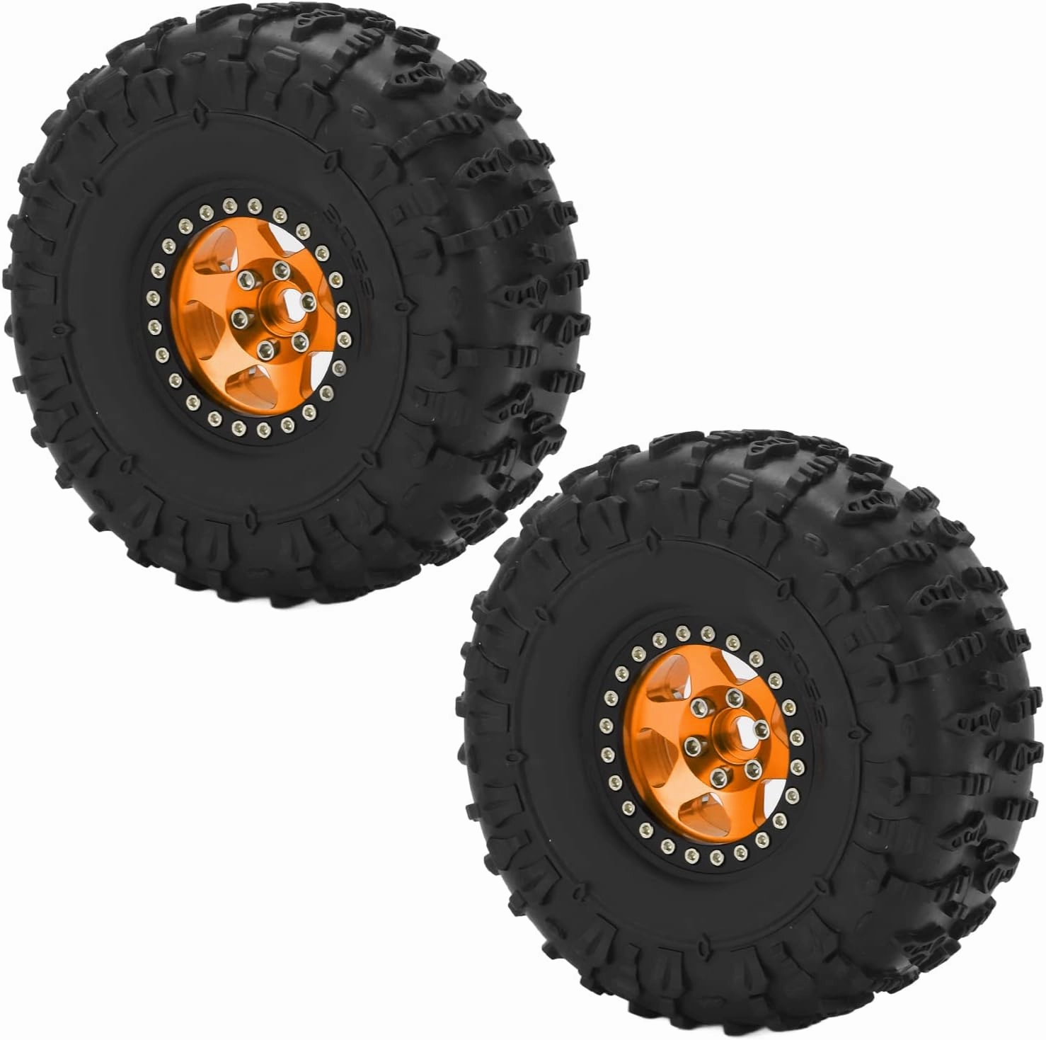 1.9 Inch Wheel and Rubber Tires Set for 1/10 RC Crawler Car, Installation, Excellent Grip, Slip, Material (Gold Black)