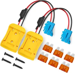 2 Pack Power Wheel Battery Adapter for Dewalt 20V Battery,Power Wheel Battery Conversion Kit with 40A Fuse and 12AWG Wire Harness Connector for Peg-Perego Kids Ride-on Toy