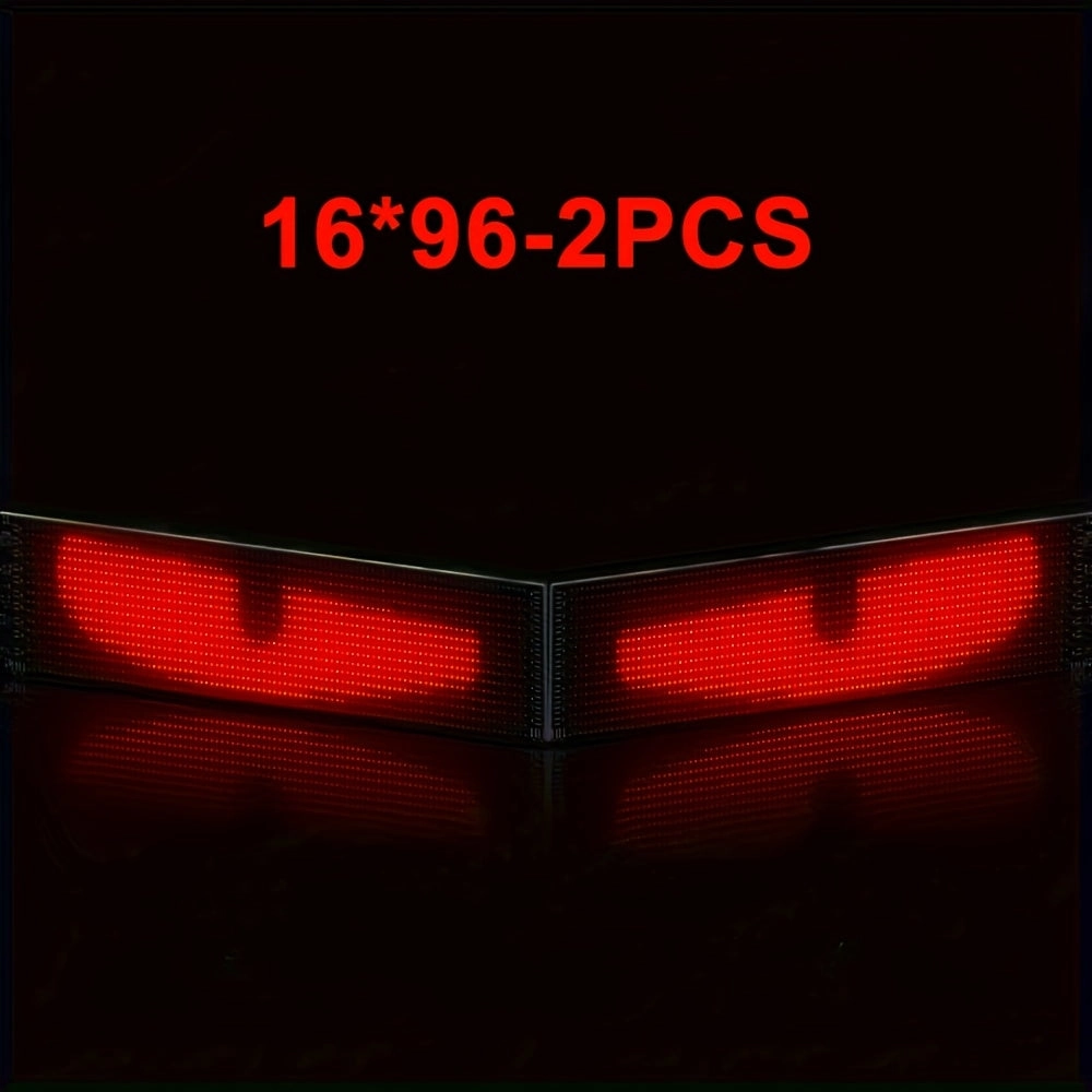 2pcs Devil'S Eye Signs Smart Light, Large LED Car Sign Matrix Pixel Panel Scrolling Advertising, Programmable Led Sign Text Animation Gestures, Perfect For Party Decorations, Concert Atmosphere, And Cool Store Signs.