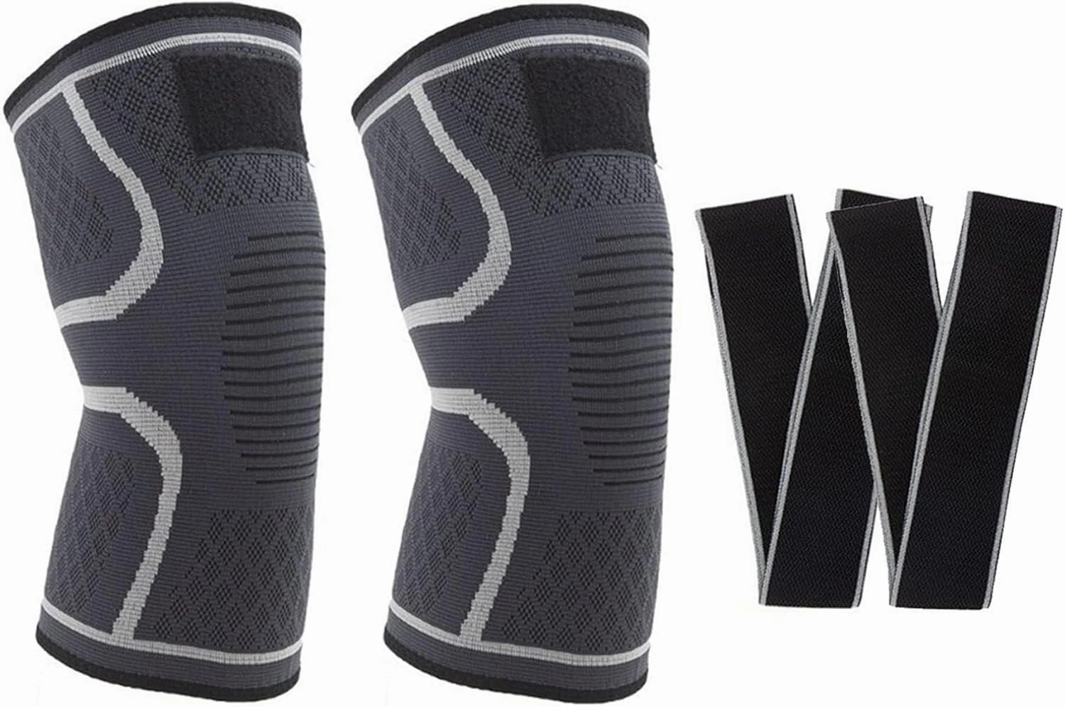 2pcs Knee Braces Breathable Nylon Knee Compression Sleeve for Men Women Pain Relief Knee Support Guard for Running Volleyball Knee Pads for Dancers Yoga Climbing kneepads (C : XX-Large)