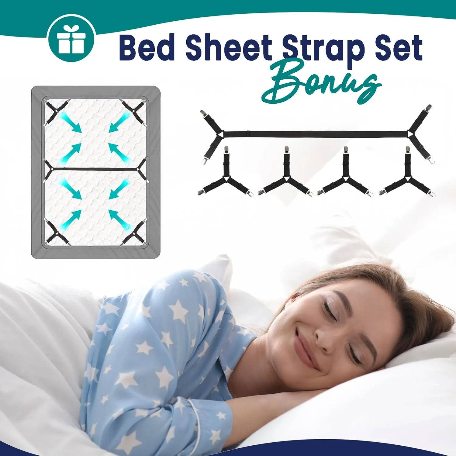 3-in-1 Fitted Sheet Attached Bed Bridge Twin (XL) to King Converter Kit with Sheet Strap Set | Split King Gap Filler for Adjustable Bed | Grey