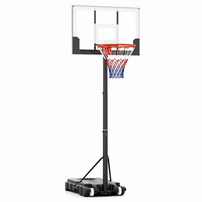 3.3-7 Feet Portable Adjustable Outdoor Kids Basketball Hoop Goal System-White