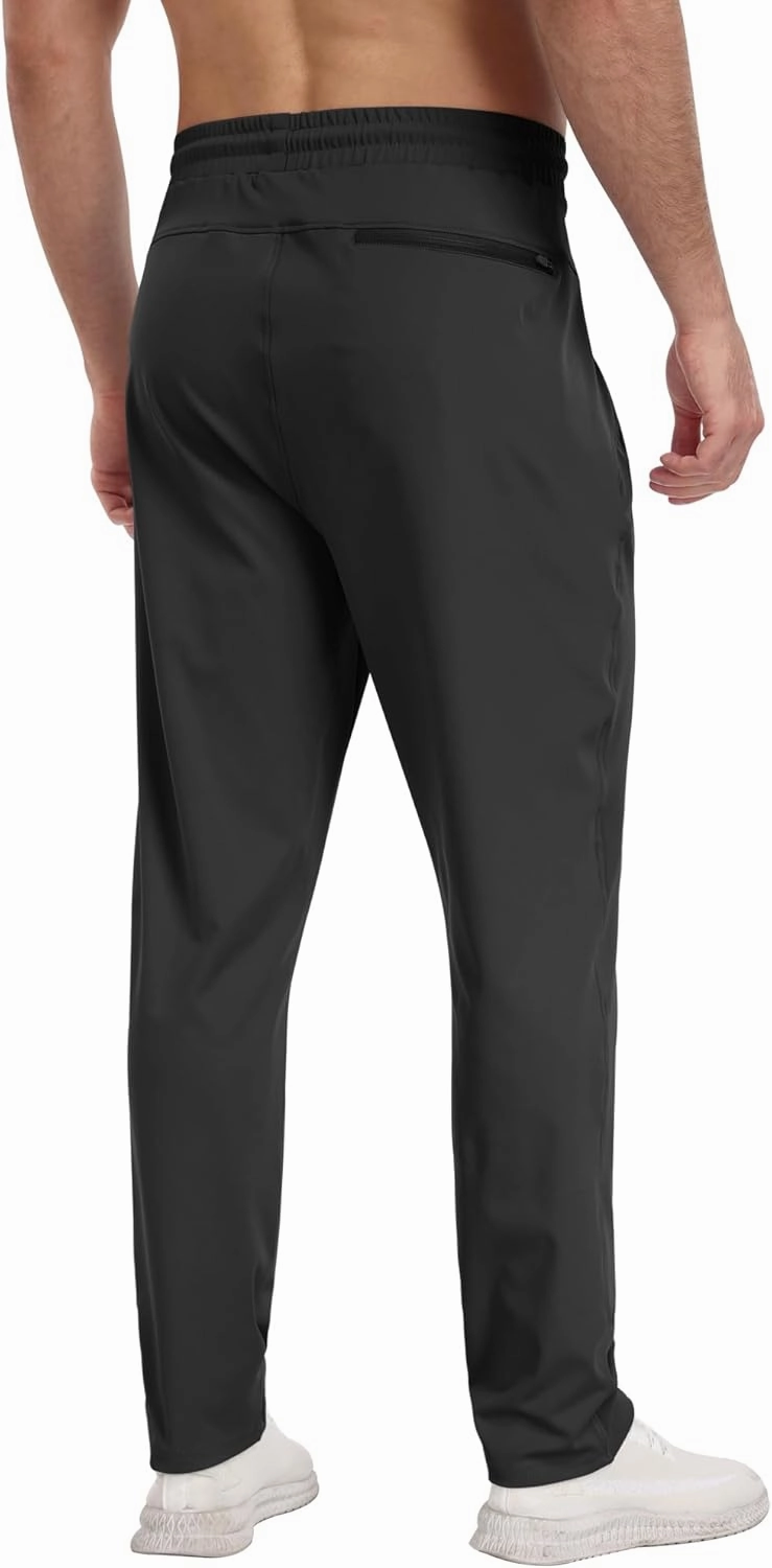 3 Pack Mens Athletic Sweatpants with Zipper Pockets,Workout Gym Joggers Pants for Men Running Jogging Pants