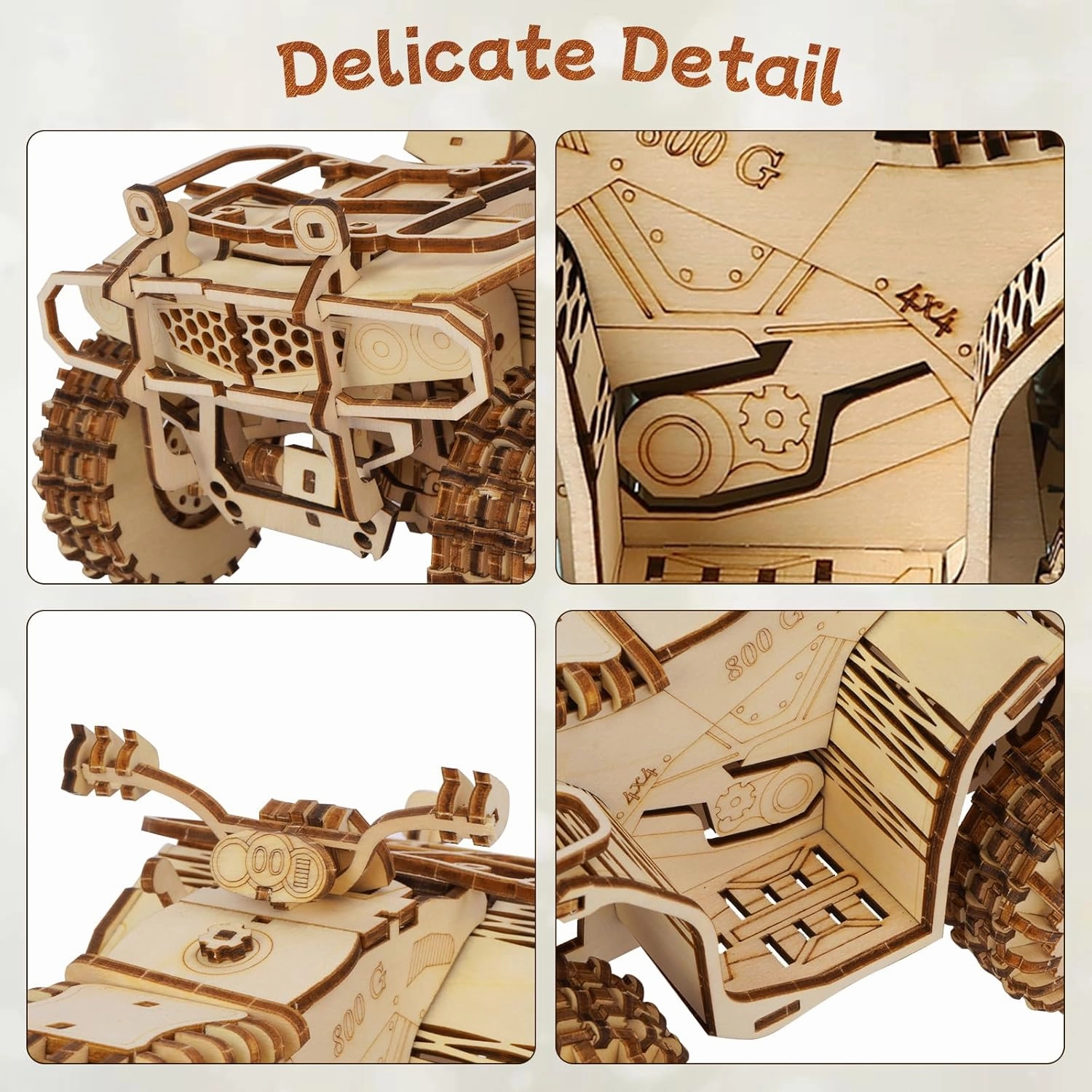3D Wooden Puzzle for Adults, Mechanical Beach Car Puzzle, DIY Vehicle Model Building Kit Handicraft Wood Craft Hobbies Toy, Birthday for Hobbyist 14  Family Women Men, 417 Pcs