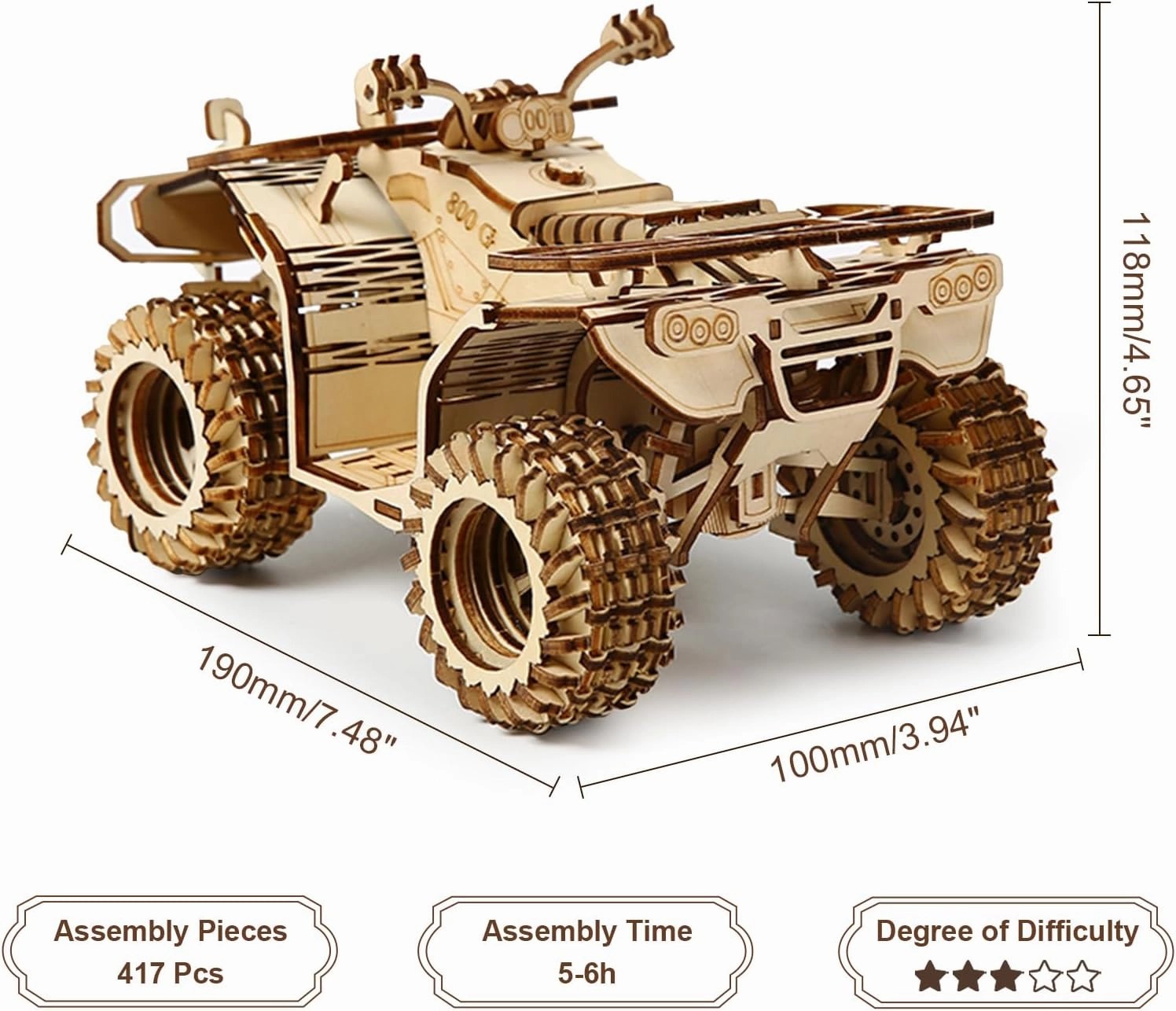 3D Wooden Puzzle for Adults, Mechanical Beach Car Puzzle, DIY Vehicle Model Building Kit Handicraft Wood Craft Hobbies Toy, Birthday for Hobbyist 14  Family Women Men, 417 Pcs