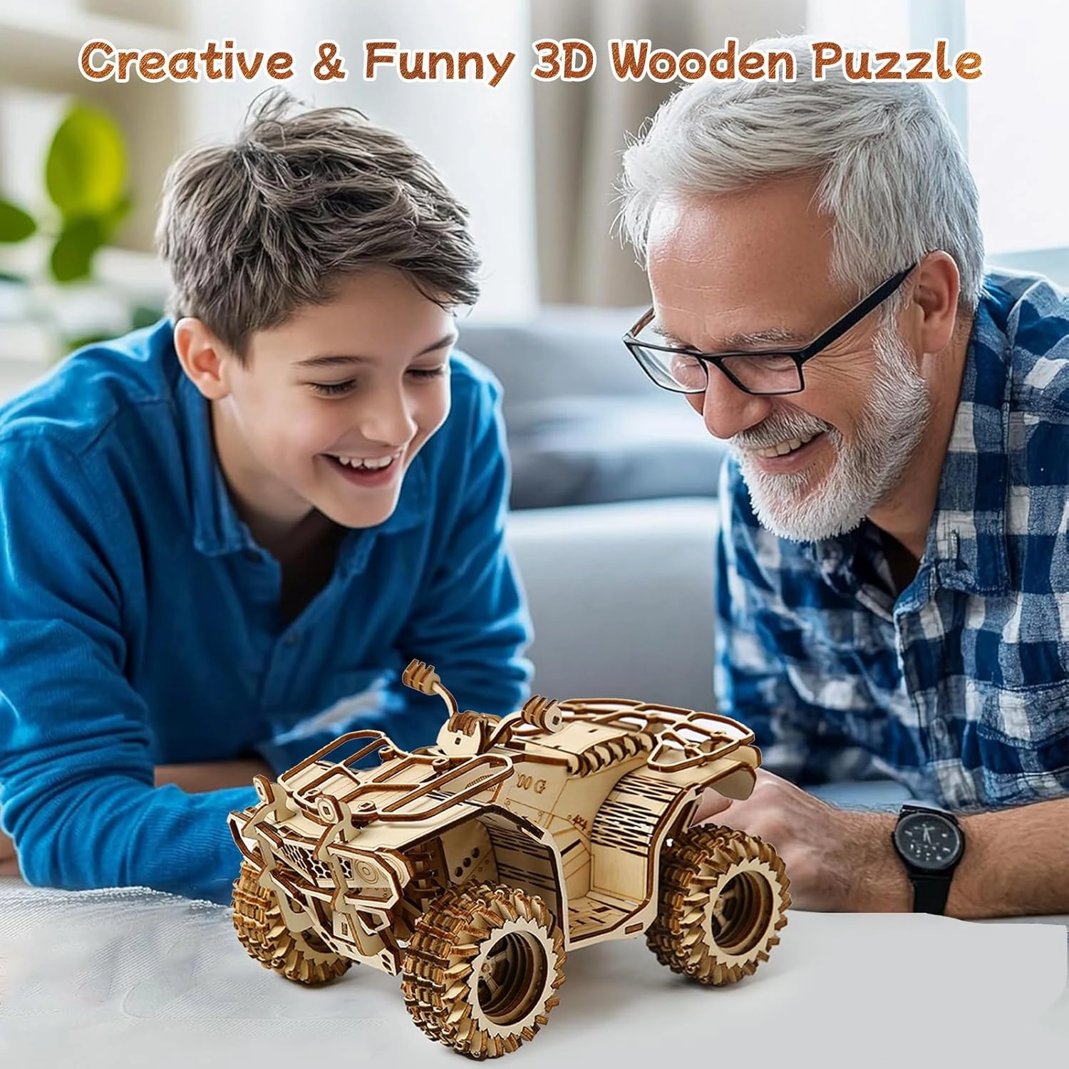 3D Wooden Puzzle for Adults, Mechanical Beach Car Puzzle, DIY Vehicle Model Building Kit Handicraft Wood Craft Hobbies Toy, Birthday for Hobbyist 14  Family Women Men, 417 Pcs
