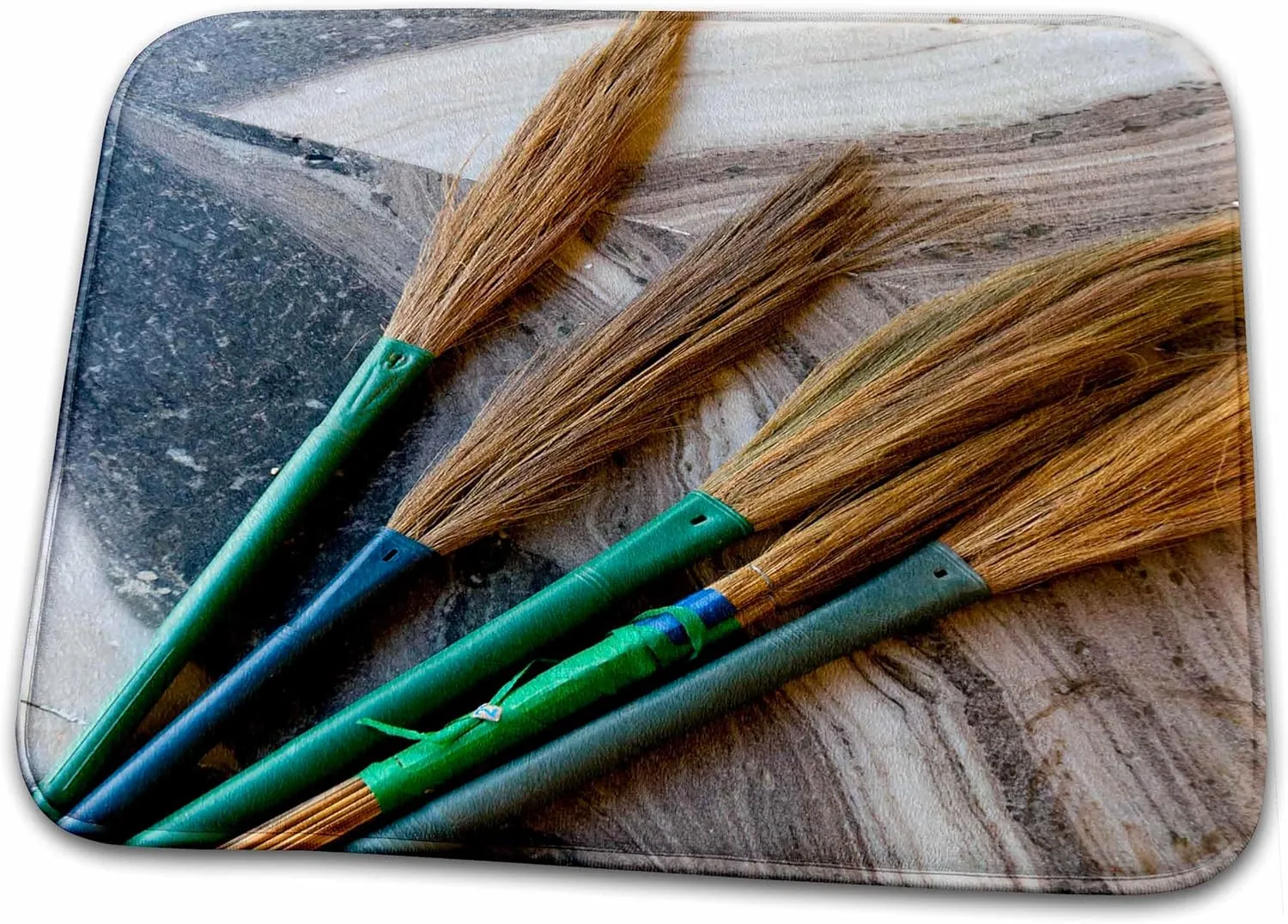 3dRose Jammu and Kashmir, Ladakh, Leh, Brooms in a Buddhist... - Bathroom Bath Rug Mats (rug-188098-1)