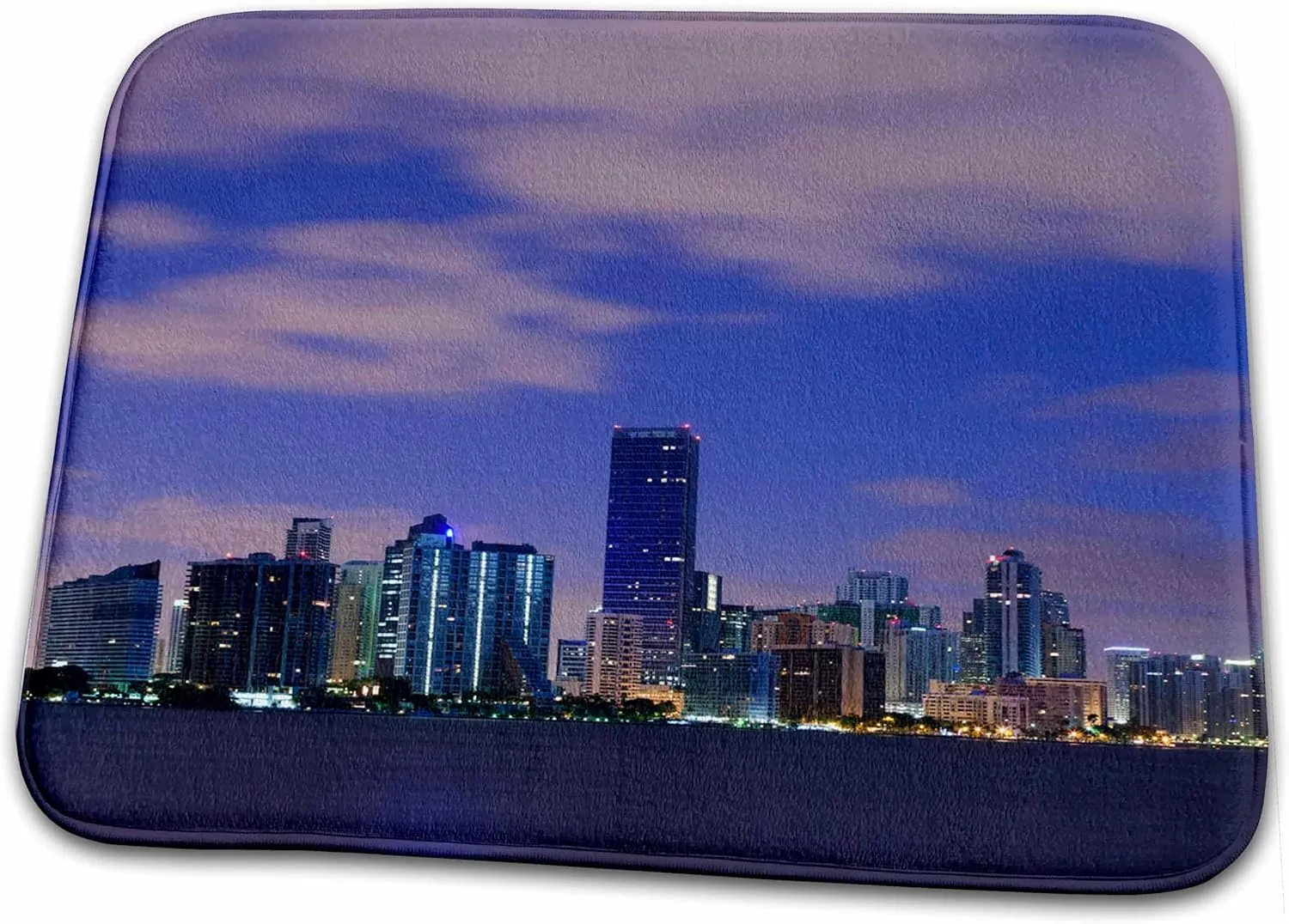 3dRose USA, Florida, Miami, City Skyline from Rickenbacker... - Bathroom Bath Rug Mats (rug-205590-1)
