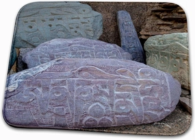 3dRose Jammu and Kashmir, Ladakh, Road Prayer Stones. - Bathroom Bath Rug Mats (rug-188086-1)