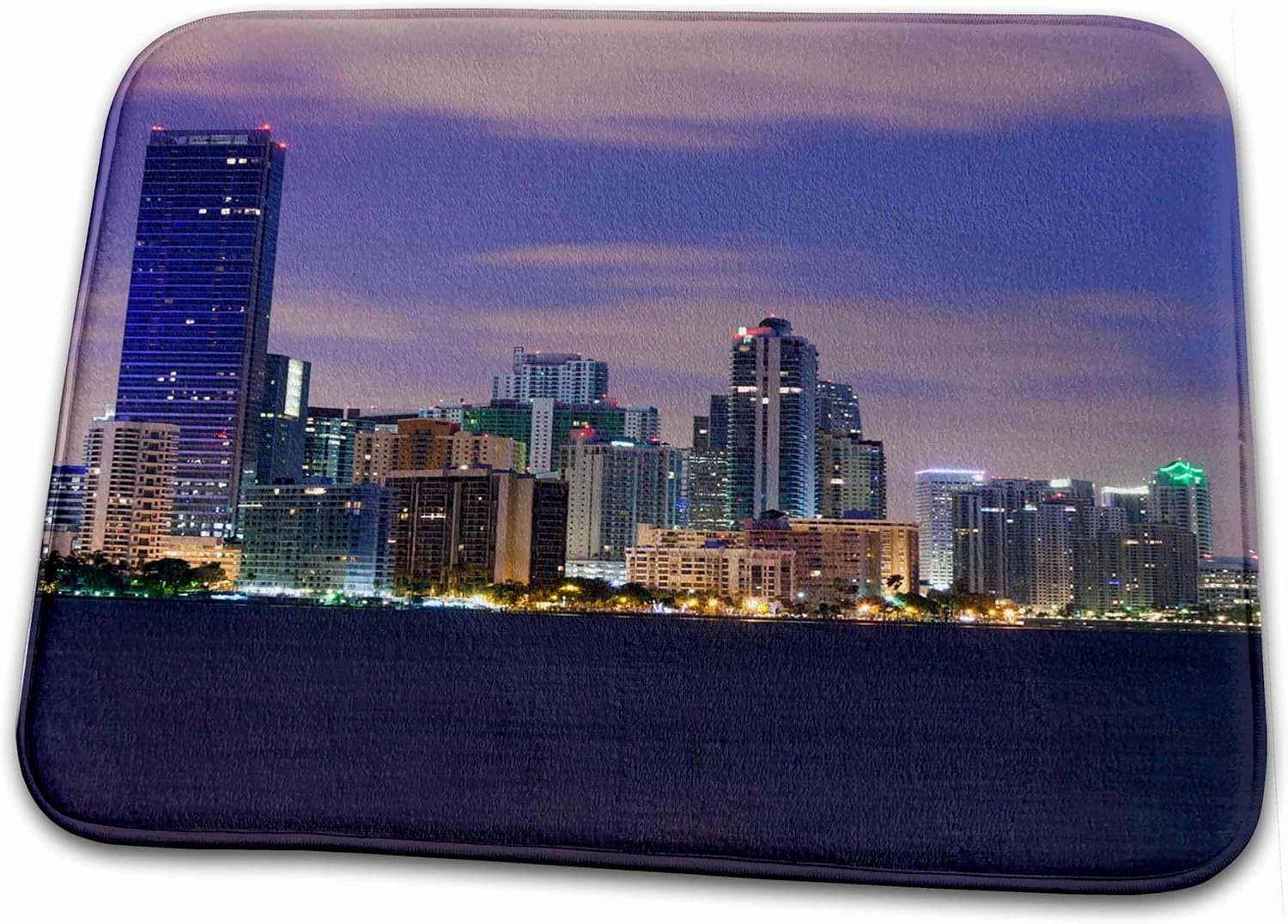 3dRose USA, Florida, Miami, City Skyline from Rickenbacker... - Bathroom Bath Rug Mats (rug-205589-1)