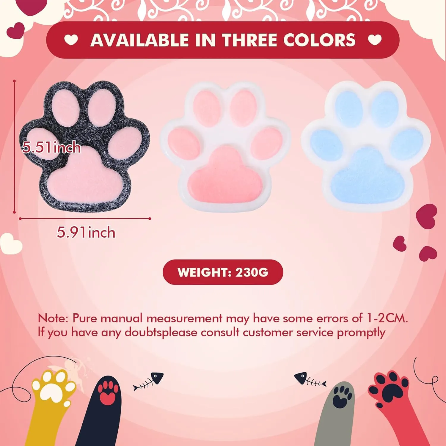 3pcs Cat Paw Squishy Toys,5.5 in Big Cute Kawaii fufu Squishies,Sticky Squeeze Cat Paw Fur Ball,Super Soft Stress Relief Funny Fidget Toys Novelty Things Suitable for Adults Kids