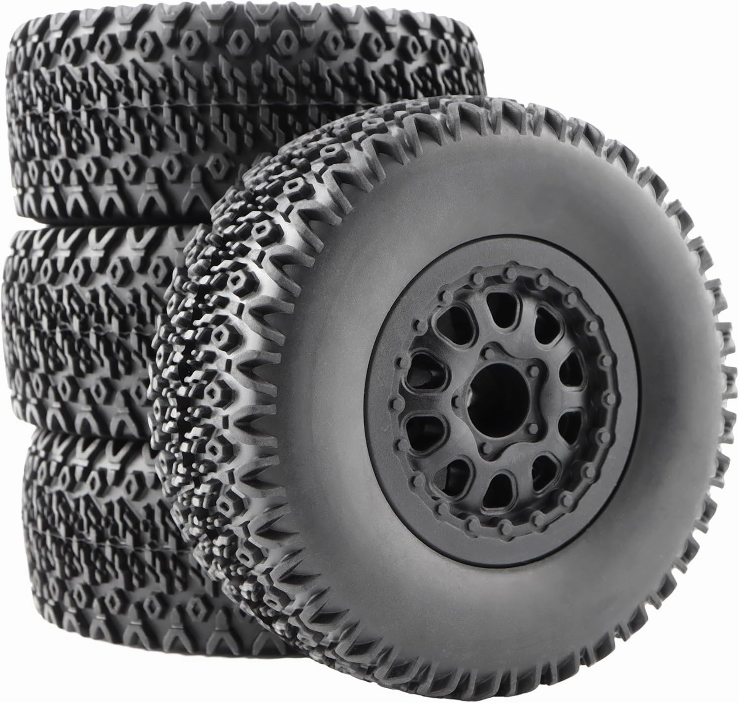 4-Pack 1:10 RC Rubber Car Tires On Road Tyres 12mm Hex Plastic Wheels Rims for Racing TT01 TT02 XV01 TA06 PTG2 94111 94188 94108 9125 X07 RC Cars