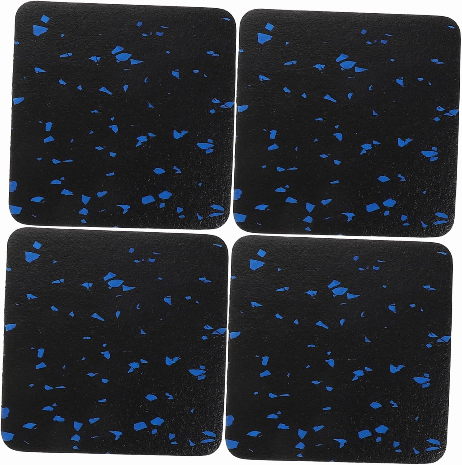 4pcs Shock Absorbing Exercise Equipment Mat Thick Non- Floor Protector for Treadmills and Elliptical Noise Reduction - Cushion for Home Gym