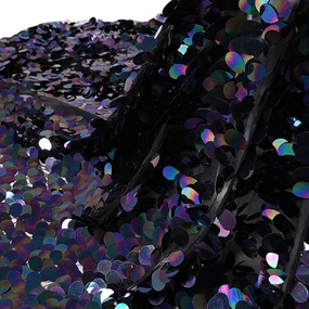 51" x 17.7" Fish Scale Sequin Net Yarn Metal Texture Transparent Cloth Grid Clothing Designer Materials