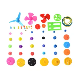 55pcs Colorful Mixed Plastic Gear Gearbox DIY Child Kid Toy Ship Car Boat Plane Robot Air Craft RC Model DIY Repair Toolkit