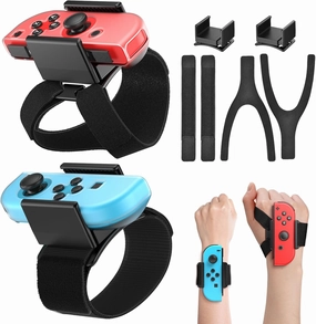 6-in-1 Wrist Band for Switch Just Dance 2025 2024 etc, Hand Strap for Switch Sports Games for Zumba Burn It Up, Compatible with Nintendo Switch & Switch OLED Joy Controller, Case-Friendly Adjustable