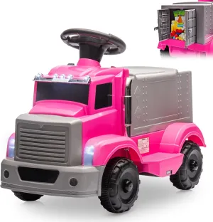6V Ride On Toy Car for Toddlers, Electric Car for Kids w/ 2 Headlights, 5 Led Lights, Large Storage Area, Music, Kids Car to Drive Includes 6V Rechargeable Battery & Charger, Pink
