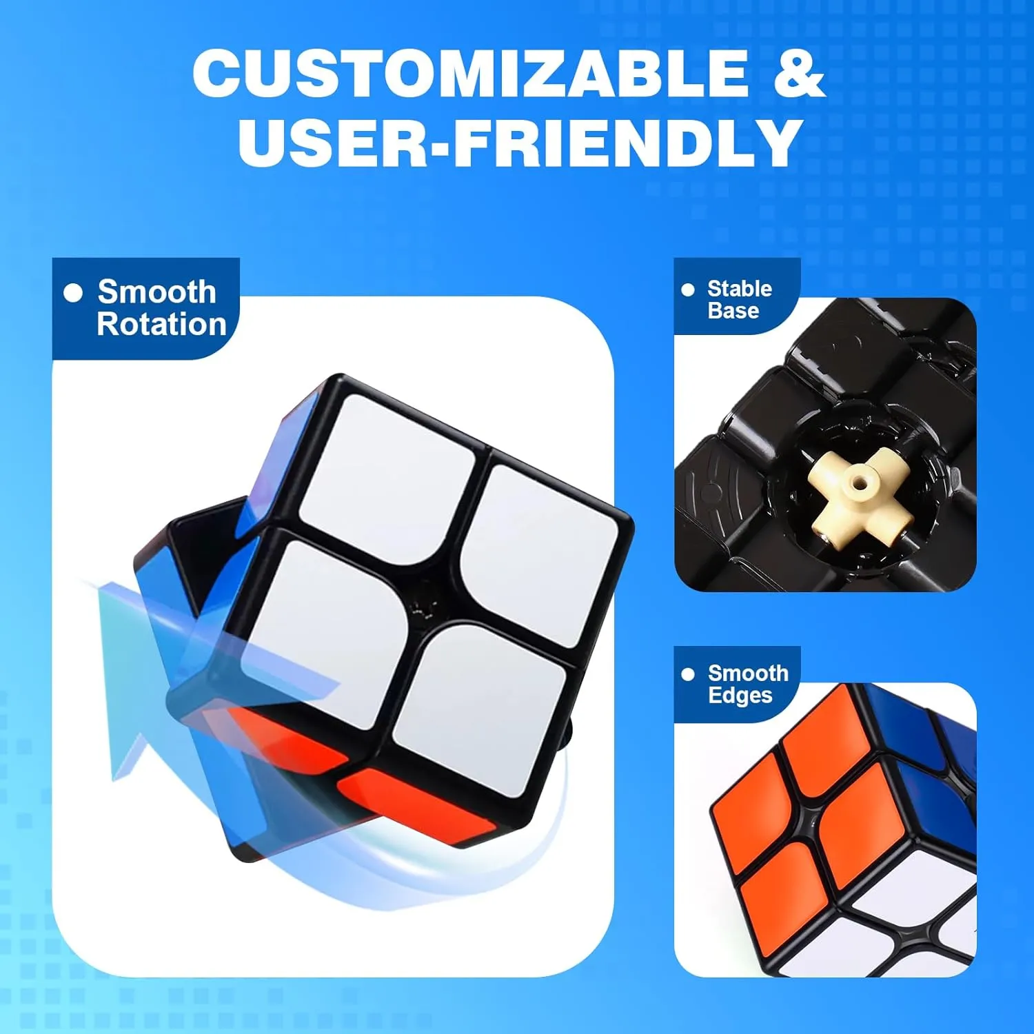 7 Pack Speed Cube Set, Magic Cube Set Includes Speed Cube 2x2, 3x3, 4x4 Speed Cube, Pyramid Triangle Speed Cube, Speed Cube for Kids Toddlers Adults, Puzzle Cube Set for Kid