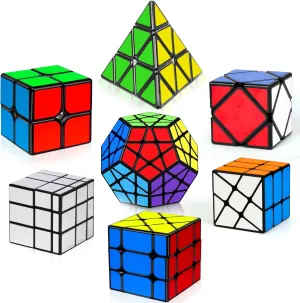 7 Pack Speed Cube Set, Magic Cube Set Includes Speed Cube 2x2, 3x3, 4x4 Speed Cube, Pyramid Triangle Speed Cube, Speed Cube for Kids Toddlers Adults, Puzzle Cube Set for Kid