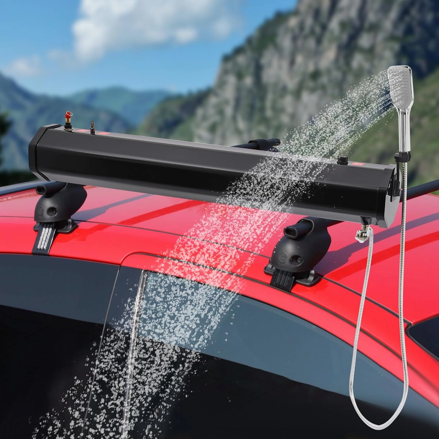 7.93Gal/30L Pressurized Water Tank Camping, Portable Water Tank for Camping Shower, Roof-Mounted Roof Rack Water Tank, Car Truck Water Tank, Overland Water Tank