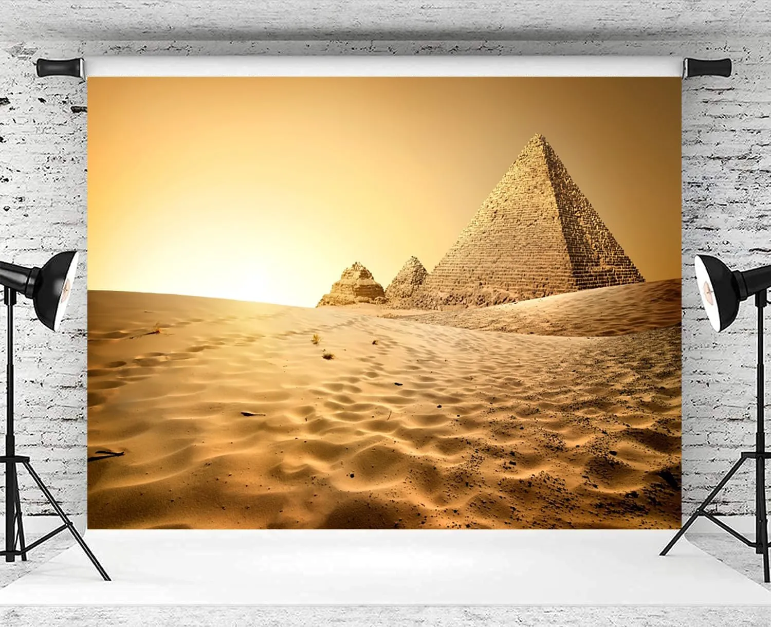 7x5ft Egyptian Pyramids Backdrop Egypt Ancient Architecture Landscape Photography Background Nature Desert Scenery Artistic Portrait Decoration Wallpaper Photo Booth Props
