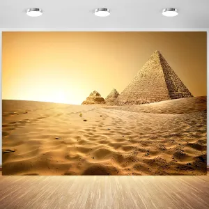 7x5ft Egyptian Pyramids Backdrop Egypt Ancient Architecture Landscape Photography Background Nature Desert Scenery Artistic Portrait Decoration Wallpaper Photo Booth Props