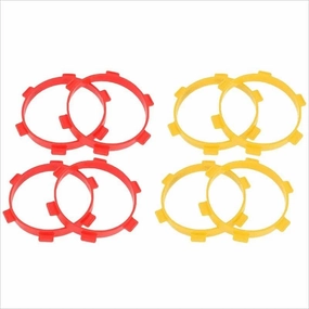 8PC RC Tire Mounting Bands for RC 1/8 Buggy & 1/10 Short Course Truck Remote Control Car Tires Parts Red&Yellow