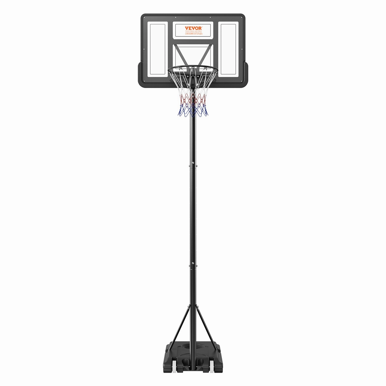 (FINAL PRICES ARE LOWER ON OUR SITE!) VEVOR Basketball Hoop, 4-10 ft Adjustable Height Portable Backboard System, 44 inch Basketball Hoop & Goal, Kids & Adults Basketball Set with Wheels, Stand, and Fillable Base, for Outdoor/Indoor
