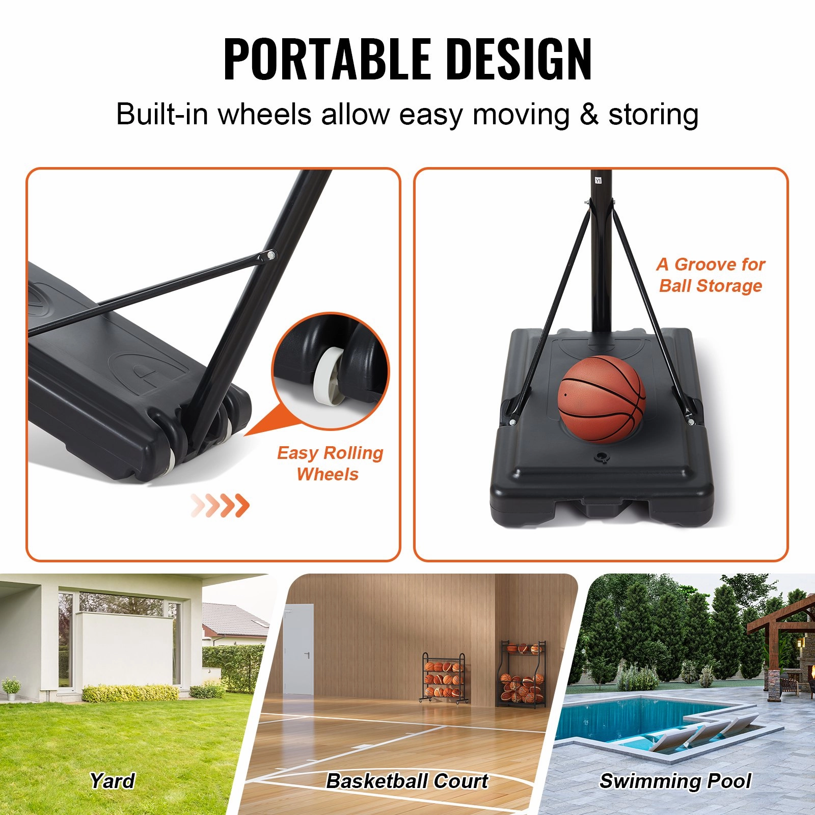 (FINAL PRICES ARE LOWER ON OUR SITE!) VEVOR Basketball Hoop, 4-10 ft Adjustable Height Portable Backboard System, 44 inch Basketball Hoop & Goal, Kids & Adults Basketball Set with Wheels, Stand, and Fillable Base, for Outdoor/Indoor