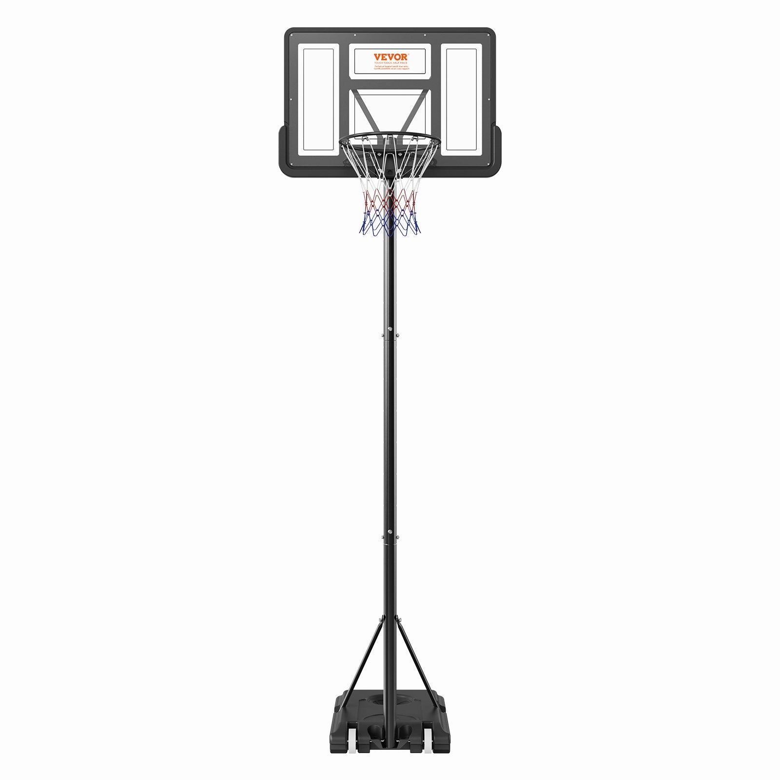 (FINAL PRICES ARE LOWER ON OUR SITE!) VEVOR Basketball Hoop, 4-10 ft Adjustable Height Portable Backboard System, 44 inch Basketball Hoop & Goal, Kids & Adults Basketball Set with Wheels, Stand, and Fillable Base, for Outdoor/Indoor