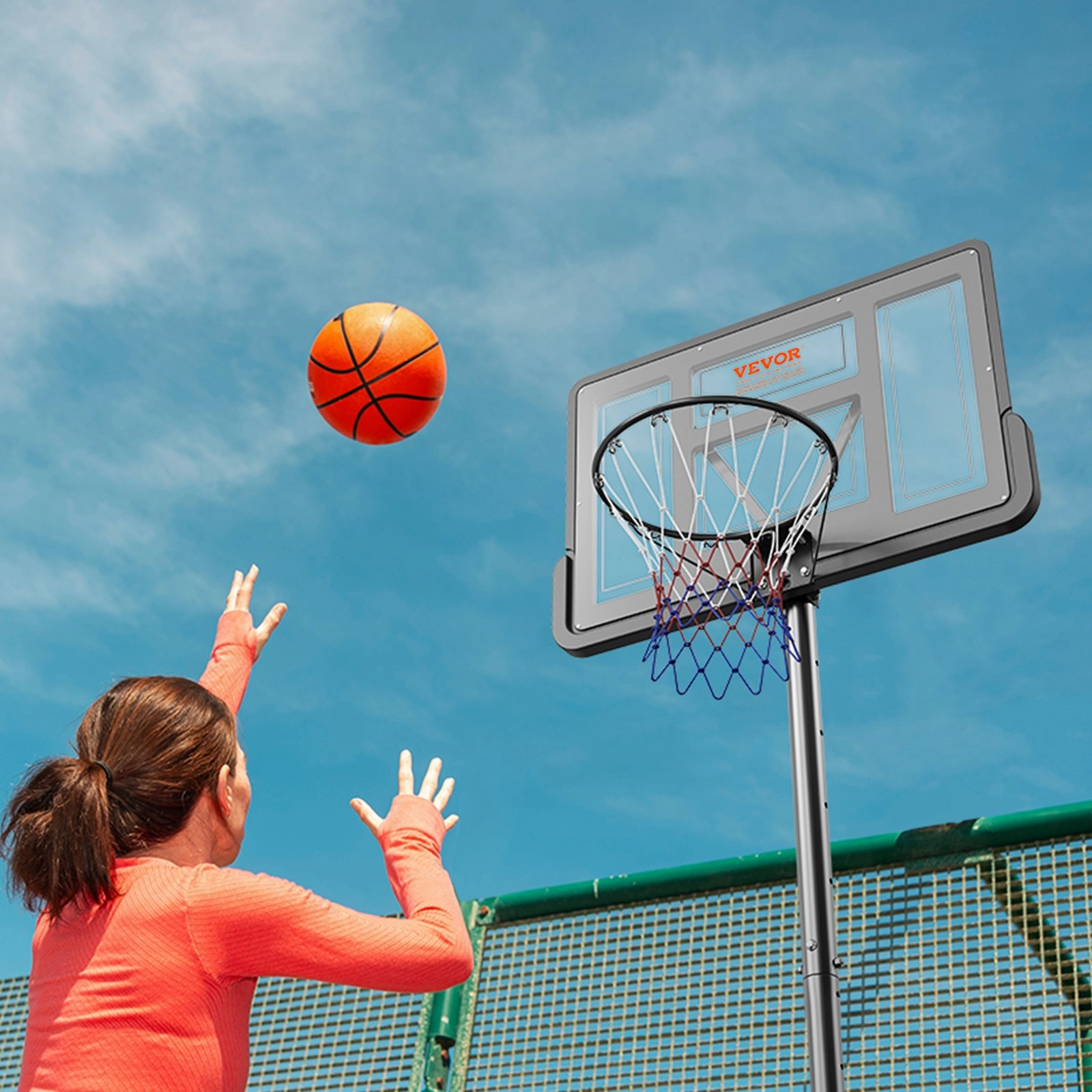 (FINAL PRICES ARE LOWER ON OUR SITE!) VEVOR Basketball Hoop, 4-10 ft Adjustable Height Portable Backboard System, 44 inch Basketball Hoop & Goal, Kids & Adults Basketball Set with Wheels, Stand, and Fillable Base, for Outdoor/Indoor
