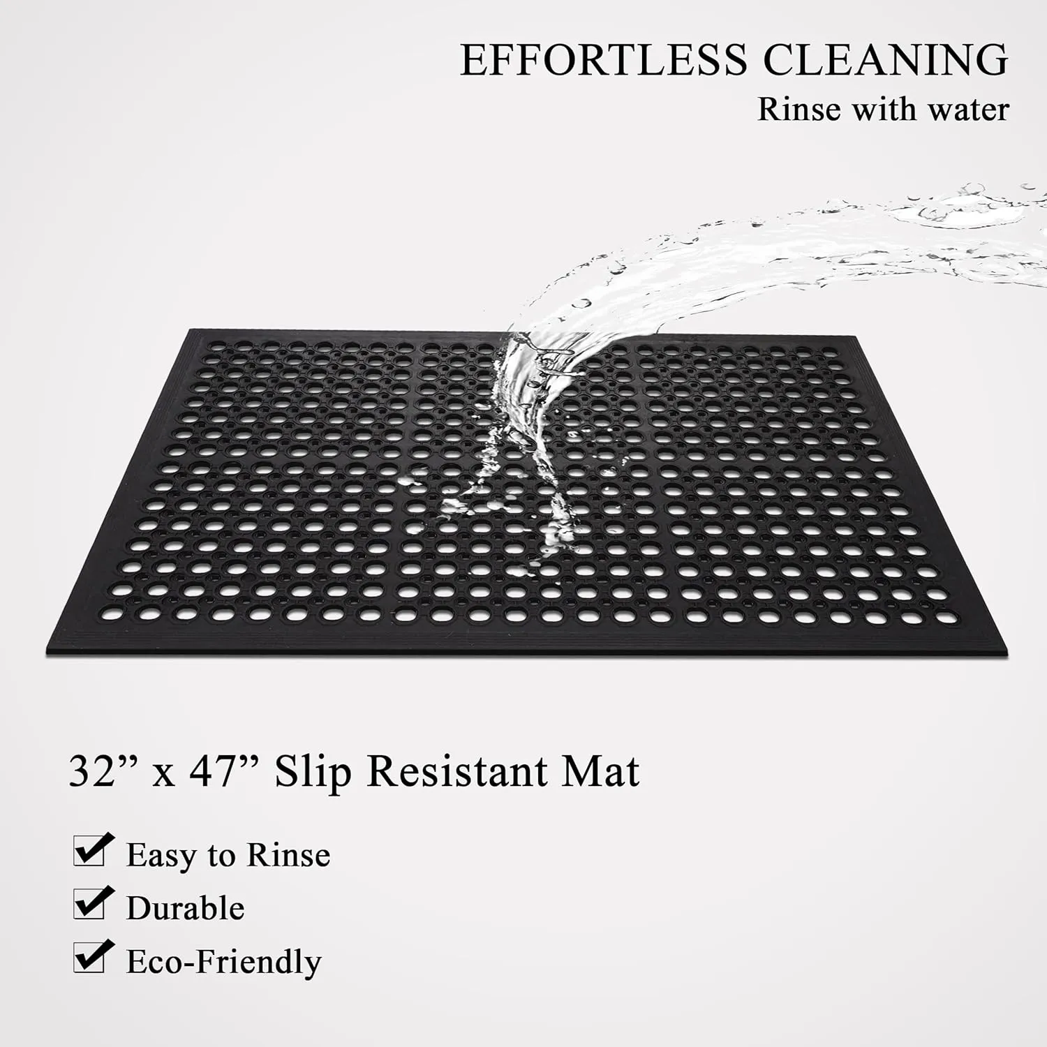 A1HC New All Purpose Anti Fatigue Versatile Rubber Floor Mat with Drain Holes – Perfect as Workplace Mat, Restaurant Kitchen Mat, Bar Area Mat, Commercial, Industrial Anti Fatigue Mat 32x47 Inches