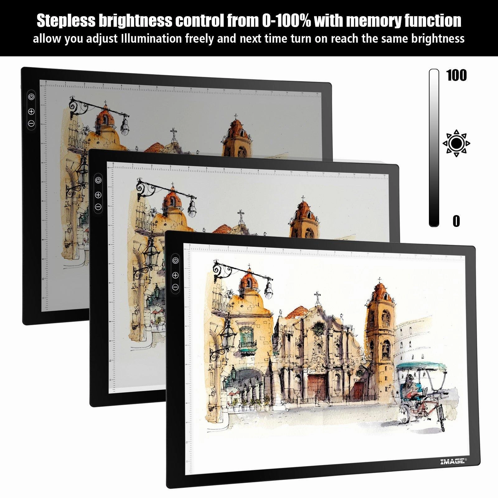 A3 Light Pad A3 LED Tracing Pad Ultra-Thin Drawing Pad Adjustable Brightness