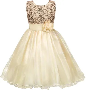 Acecharming Girls Dresses Sequin Flower Girls Party Dress Bridesmaid Ball Gown Wedding Tulle 3-10 Years