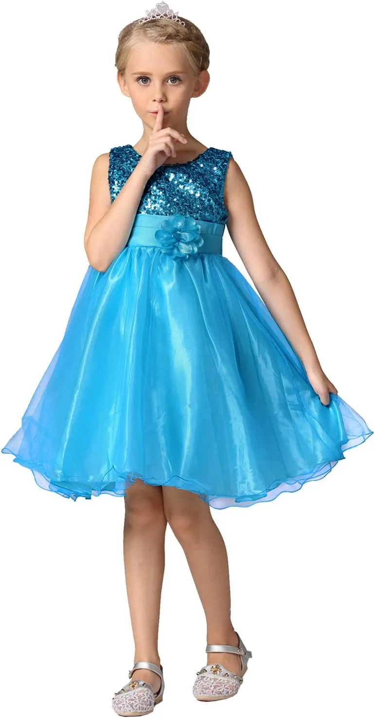 Acecharming Girls Dresses Sequin Flower Girls Party Dress Bridesmaid Ball Gown Wedding Tulle 3-10 Years