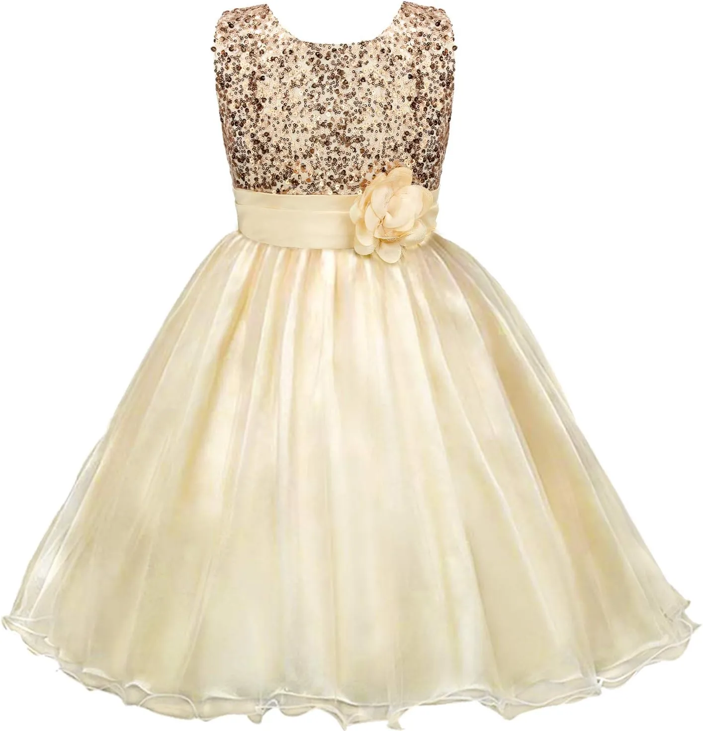 Acecharming Girls Dresses Sequin Flower Girls Party Dress Bridesmaid Ball Gown Wedding Tulle 3-10 Years