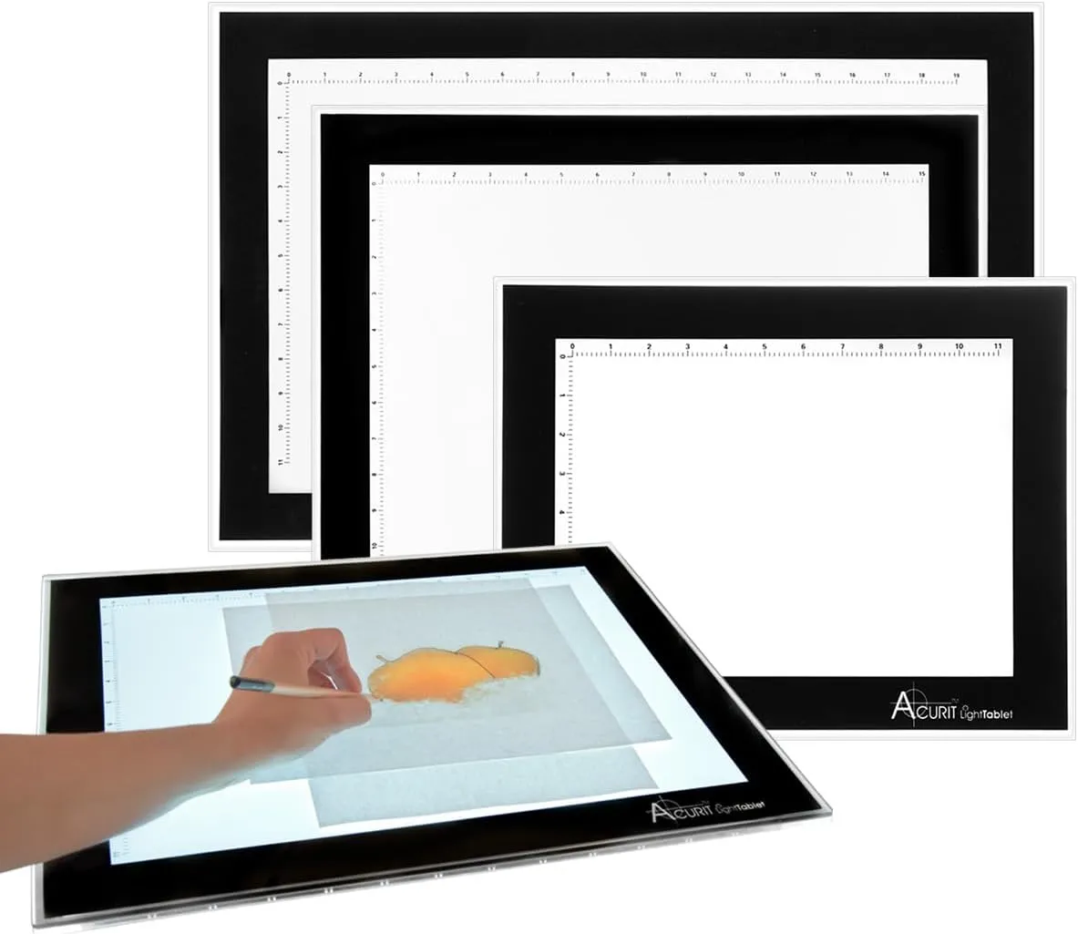 Acurit Art Tracing Light Tablet for Artists, 15 x 18-3/4 inch - Drawing, Sketching, Animation A3 - White/Black