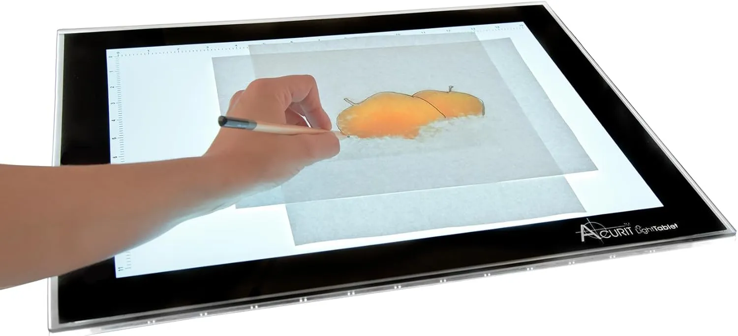 Acurit Art Tracing Light Tablet for Artists, 15 x 18-3/4 inch - Drawing, Sketching, Animation A3 - White/Black