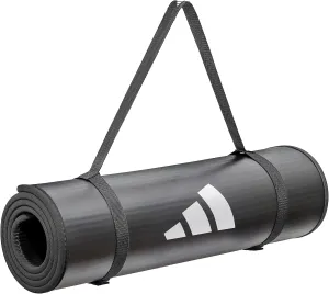 adidas 10mm Extra Thick Training Mat with Carrying Strap and Non-Slip Textured Base - Cushioned Workout Mat for Home Gym, Floor Workouts, and Intense Exercises - Portable and Durable