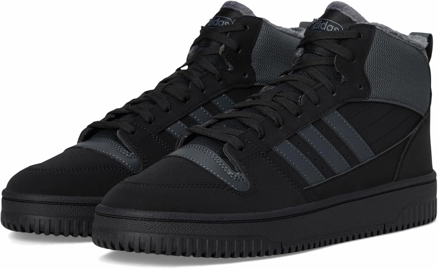 adidas Unisex Break Start Mid Top Winterized Basketball Sneaker, Black/Grey/Black, 9 US Men